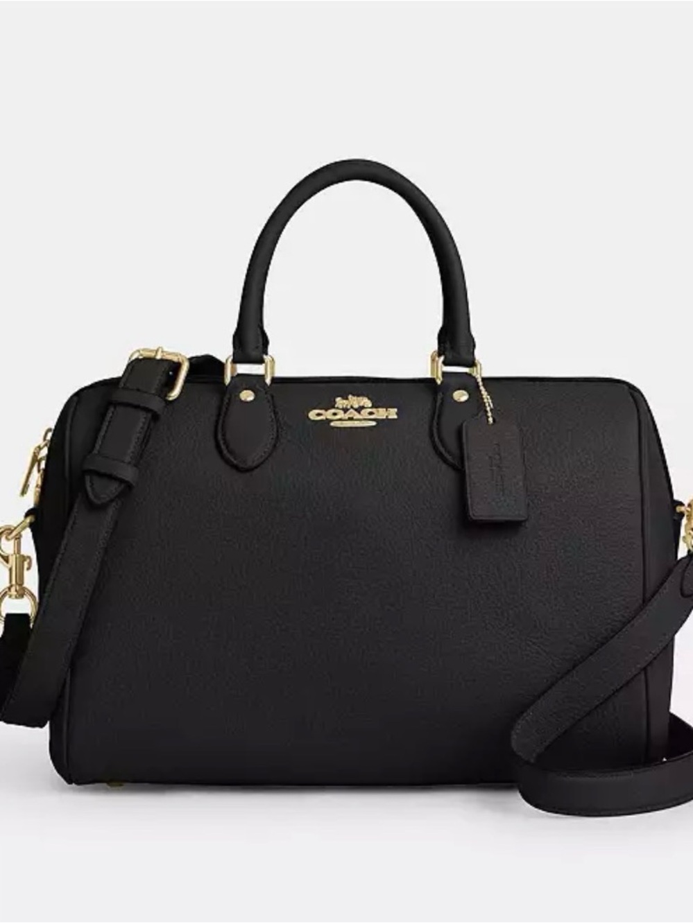 Coach Black Pebbled Leather Satchel with Gold Hardware